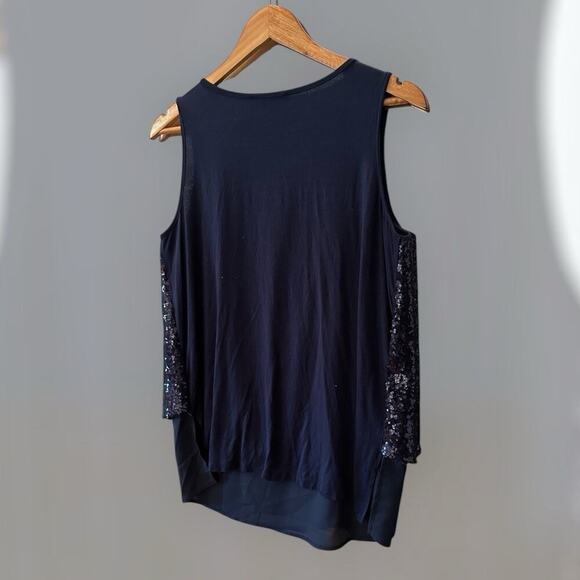 Ladies Sequined Sleeveless Top Diane Gilman DG2 size Small /Purple - Picture 2 of 6